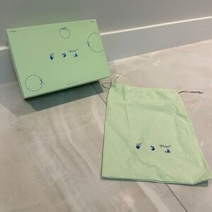 Rare Green Off-White Shoebox Tissue Paper AND Logo Dust Bag
